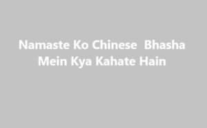 Namaste Ko Chinese  Bhasha Mein Kya Kahate Hain