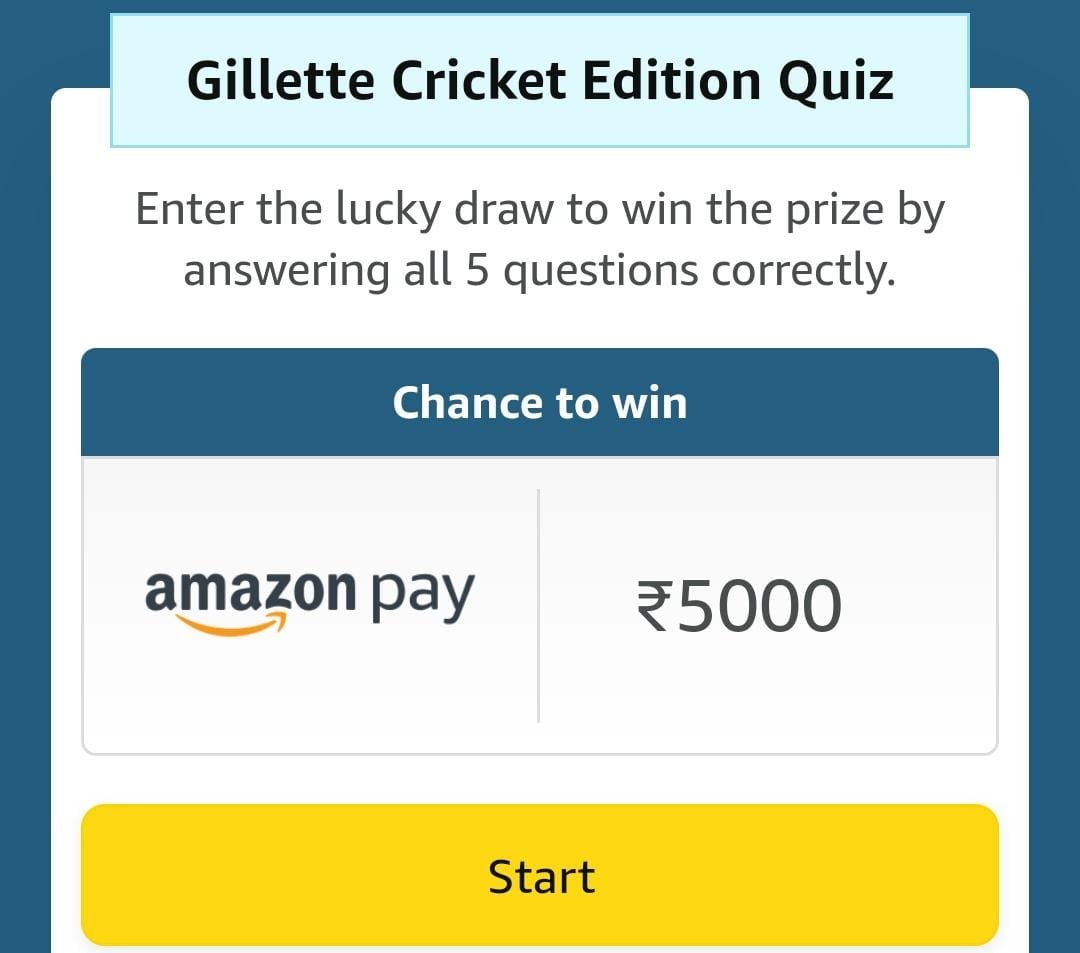 Amazon Gillette Cricket Edition Quiz Play And Win